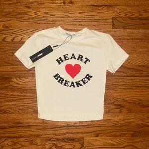 NWT “heart breaker” cropped tee